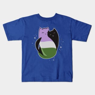 Genderqueer Cat LGBT Pride Flag Kids T-Shirt